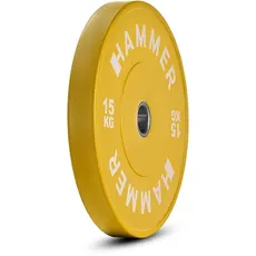 HAMMER Hanteln und Gewichte Bumper Plate 50 mm 15 kg - gelb
