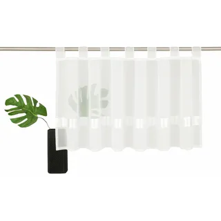 Scheibengardine MY HOME "EBY" Gr. 5, weiß, B:120cm H:60cm, Voile, Polyester, Gardinen, Scheibengardine, Fertiggardine, mit einseitig aufgenähtem Satinband, Querstreifen