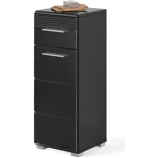 inn.furn Unterschrank Schwarz Hochglanz 30 cm Leon