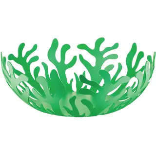 Alessi Mediterraneo Obstschale aus Edelstahl, Epoxidharzlackiert, Durchmesser 29 cm, Grün