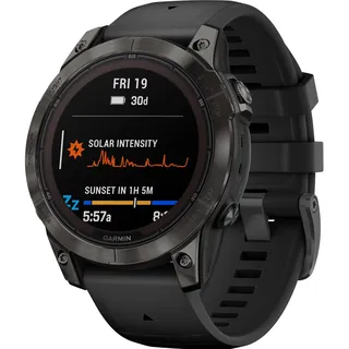 Garmin Fenix 7 Pro BT 47 mm Edelstahlgehäuse schwarz Sportarmband schwarz One Size