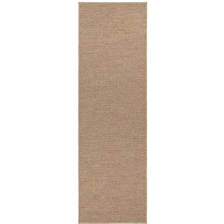 BT Carpet Nature Läufer In- und Outdoor – Schlingen Küchenläufer Rutschfest Flachgewebe Kurzflor Woll-Optik Fineloop Küchenteppich für Flur, Garten, Terrasse, Badezimmer – Beige Terracotta, 80x350cm
