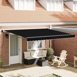 vidaXL Einziehbare Markise Schwarz 400 x 300 cm - Schwarz
