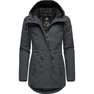 Ragwear Damen, Winterjacke warmer Kurzmantel mit Kapuze Monadis Black Label Intl Dark Grey24 Gr. S - S