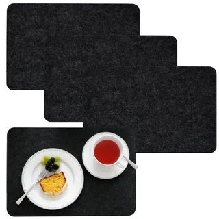 Dune Design DuneDesign 4 Extra-Dicke Filz Tischsets 43x30x0,5cm Edle Platzsets Platzdeckchen Tisch-Unterlage Filzunterlage Anthrazit