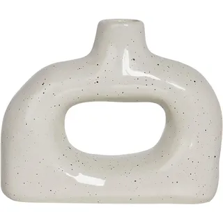 Beliani Blumenvase Steinzeug weiß Mooneye , Keramik , Mode , 19 cm , Dekoration, Vasen, Keramikvasen