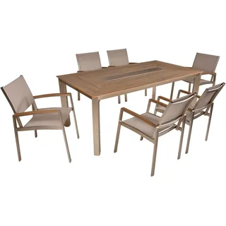 Garden Pleasure Sitzgruppe FLORENCE, silber Kunststoff, Metall, 7-teilig