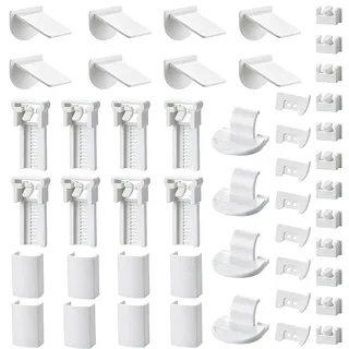 2 Kit Klemmträger Plissee, Ohne Bohren Plissee Ersatzteile | Plissees Halterung Selbstklebend Klemmfix Halterung,für Duo Doppelrollo und Plissee Klemmträger Set