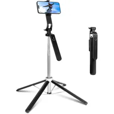 180cm Handy Stativ, Romon Selfie Stick Quad-Stativ, 360° Drehung Aluminium ausziehbarer Handy-Stativ-Ständer mit BT, kompatibel mit iPhone Android Telefon, Kamera