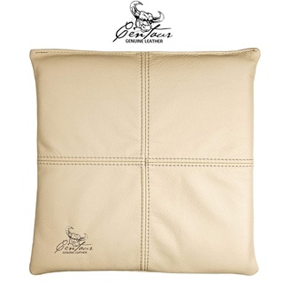 Centaur - Hochwertiges Leder Sitzkissen - Champagner Beige 35x35 cm - Ideal für Stuhl oder Sitzbank - Abwaschbare Echtleder Stuhlkissen - Pflegeleichte Sitzauflage