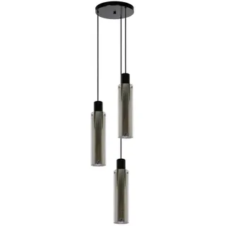 LUCIDE Orlando 1-flg. Ø32 cm Fumé-Glas/Schwarz