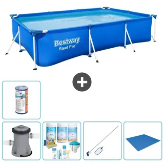 Bestway Steel Pro Rechteckig - 300x201x66 cm - 6-teilig S22088 - Blau