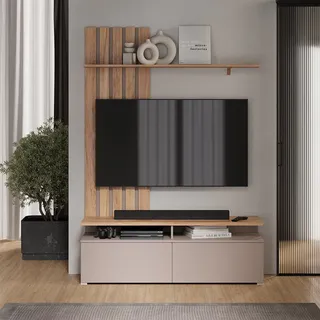 Vicco Wohnwand Harro, , Goldkraft Eiche/Greige