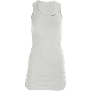 Winshape Damen Longtop mit seitlicher Raffung, grey Melange, XS