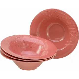 CreaTable Creatable, 21669, Serie Gourmet, 4-teiliges Geschirrset, Pastateller Set aus Porzellan, spülmaschinen- und mikrowellengeeignet, Made in Europe