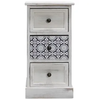 Mobili Rebecca Nachttisch Weiß 25/30/60 cm , Holz , 25x60x30 cm , Schlafzimmer, Nachtkästchen