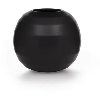 Markslöjd Vase , Schwarz , Keramik , oval , 14 cm , handgemacht , Dekoration, Vasen, Keramikvasen