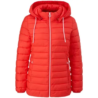 s.Oliver Damen Steppjacke, abnehmbare Kapuze, Reißverschluss, Orange, Größe 36