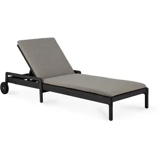 Ethnicraft Jack Gartenliege verstellbar mit Stoffauflage Teak 216x84 cm