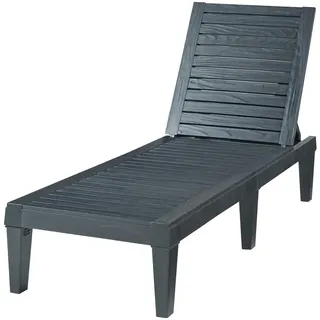 casa.pro Sonnenliege Ateleta 172 x 58 x 22 cm Schwarz