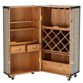 Casa Padrino Luxus Bar Schrank im Vintage Koffer Design - Kommode im Art Deco Barock Stil - 88 x 88 x H. 122 cm