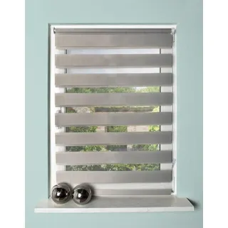 HOME WOHNIDEEN Doppelrollo STRIPES 60 x 150 cm grau