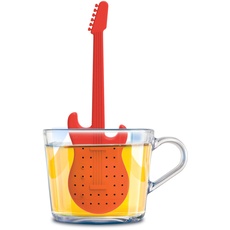 Winkee Rocks - Gitarren Teesieb - Tee Ei für losen Tee | Tea Infuser lustig | Teesieb für Tasse | Gewürzsieb Silikon | Teekugel-Gitarren-Figur | Geschenk zu Geburtstag, Weihnachten, Valentinstag