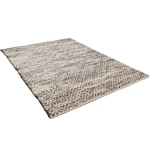 Wollteppich TOM TAILOR HOME "Diamond" Gr. 4, grau, B:160cm H:8mm L:230cm, Baumwolle, Schurwolle, Teppiche, Wollteppich, reine Wolle, Flachgewebe, handgeknüpft