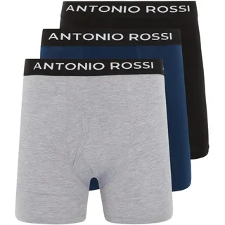 ANTONIO ROSSI (3er-Pack) Unterhosen Männer Lang, Boxershorts Herren Multipack mit elastischem Bund, Atmungsaktive, weiche Boxershorts für den Alltag, Baumwollreiche