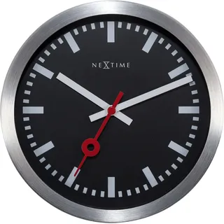 Nextime Bahnhofsuhr 19 cm 3998STZW silber/weiß