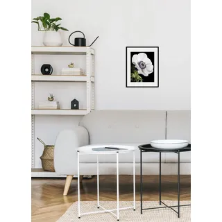 Bild QUEENCE "Leslie", weiß (farbe rahmen: schwarz, farbe bild(er): weiß), B:50cm H:70cm, Acrylglas, Holz, Papier, Bilder, Bild, HD Premium Poster-Druck inkl. Holzrahmen