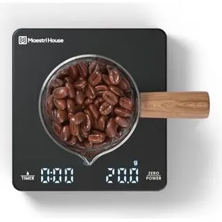 Maestri House Mini Coffee Scales Timer, wiederaufladbare Espresso-Skala, 2 kg / 0,1 g Präzisions-Überguss, tragbare digitale Küche Automatische Zeitau