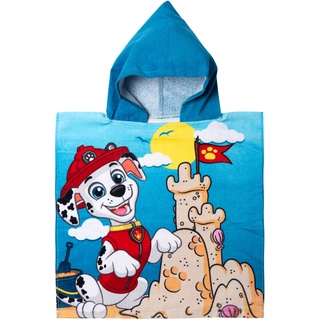 Paw Patrol - Badeponcho für Jungen Handtuch Kinder Badetuch mit Kapuze 100% Baumwolle 50 x 100 cm