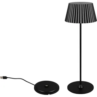 Trio LED-Akku-Tischlampe Suarez, schwarz, Höhe 39 cm, Metall