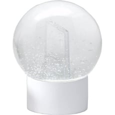 Snowglobe for You 40075 Foto-Schneekugel Glas gefüllt Fotorahmen mit Kunststoffsockel weiß rund 100 mm Durchmesser