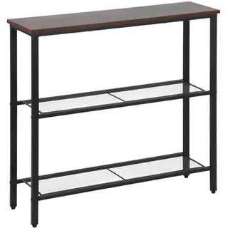 Relaxdays Konsolentisch 75 x 80 x 23 cm braun/schwarz