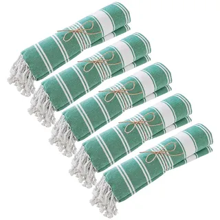 Butlers Hamamtuch (5er Set) Surfside , Türkis , Textil , 90x170 cm , Heimtextilien, Badtextilien, Saunatücher