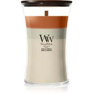 Woodwick Trilogy Vanilla Embers Duftkerze mit Holzdocht 610 g