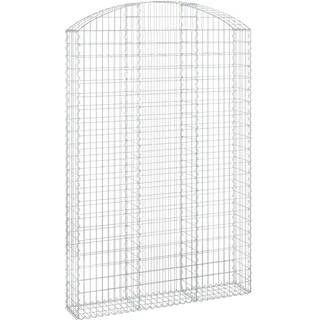 vidaXL Gabione mit Hochbogen 150x30x220/240 cm Verzinktes Eisen - Silber