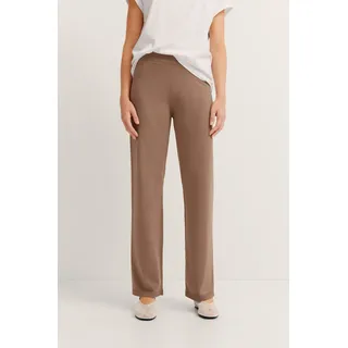 Strickhose BUGATTI, Damen, Gr. XS, Normalgrößen, beige (50, beige), 53% Polyester, 47% Viskose, unifarben, normal, Hosen Strickhose, mit dehnbarem Bund