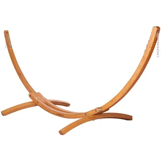 La Siesta Hängemattengestell , Eukalyptusholzfarben , Holz , Eukalyptusholz , massiv , 120x120x320 cm , Gartenmöbel, Gartenschaukeln, Hängematten