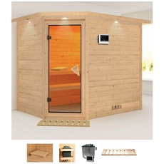 Bild Sauna »Talida«, (Set), 9-kW-Ofen mit externer Steuerung beige