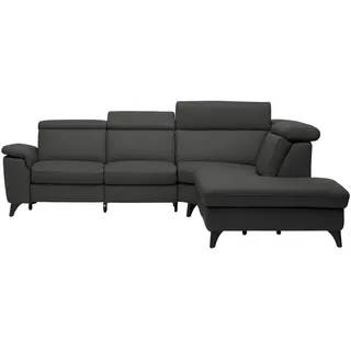 Cantus Ecksofa , Anthrazit , Metall , Echtleder , Color-Finish-Leder , Uni , Ottomane rechts, L-Form , 285x239 cm , Typenauswahl, Bettkasten erhältlich, Fußauswahl, Lederauswahl, Stoffauswahl, seitenverkehrt erhältlich, Hocker erhältlich, Rückenfutter , Wohnzimmer, Sofas & Couches, Wohnlandschaften, Ecksofas