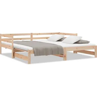 vidaXL Ausziehbares Tagesbett ohne Matratze 90x190 cm - Braun