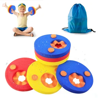 Schwimmflügel Kinder baby- 6 Stück Schwimmscheiben Junge Mädchen 3-6 Jahre Float Discs mit Kordelzugbeutel EVA Delphin Schwimmscheibe Schwimmen Swimming Discs für Schwimmbad Strand Schwimmen zu Lernen