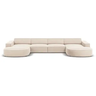 micadoni Panoramasofa, beige Textil, 6-Sitzer, U-Form, 166x70x364 cm, Hergestellt in Europa, Oeko-Tex®, Wohnzimmer, Sofas , Couches, Sofas, Bigsofas