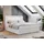 MKS Boxspringbett 120x200 mit Led Polsterbett mit LED Kopfteil Multipocket-Matratze Doppelbett GOLD-5 120x200 Weiß Kunstleder H3 Weiß