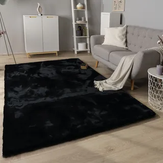 Paco Home Rabbit Deluxe 860 Fellteppich 120 x 160 cm Schwarz