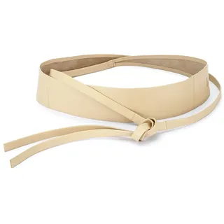 Taillengürtel LASCANA "Bindegürtel", Damen, Gr. M, beige (creme), Leder, unifarben, festlich, Gürtel Taillengürtel, Ledergürtel, Shape-Effekt, Gürtel für Kleid & Overall, Bauchgürtel