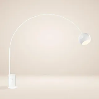 s.luce Stehlampe Ball Bogenlampe Marmor Weiß , Stein , Formgebogen,Formgebogen , E27 , 30x220x30 cm , Lampen & Leuchten, Innenbeleuchtung, Stehlampen